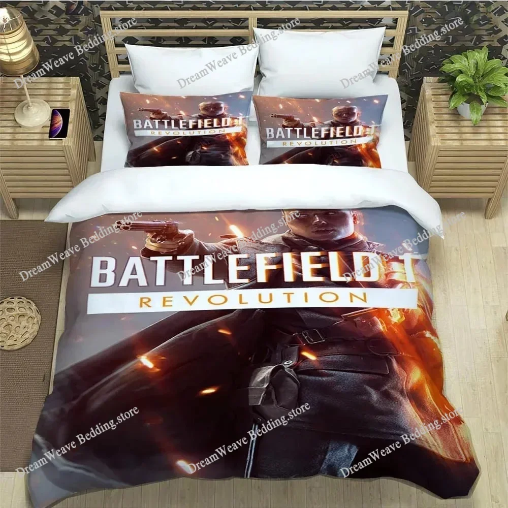 

Комплект постельного белья Battlefield: односпальный, двуспальный, королевский размер, для взрослых и детей, с 3D-принтом, игровой дизайн, 7 предметов