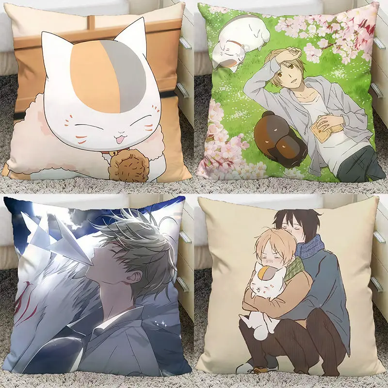 Anime Natsume Book of Friends Pillow and Pillowcase Cushion Cover Case Double Sided Printing Decorative Throw Pillows 40x40cm