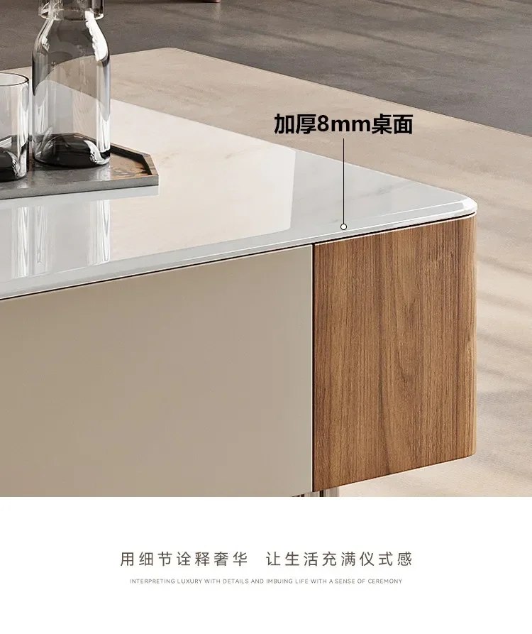 minimalist home living room coffee table TV cabinet combination light luxury high-end marble floor cabinet