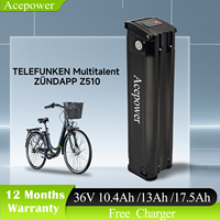 For TELEFUNKEN Multitalent ZÜNDAPP Z510 Ebike Battery Akku 36V 10.4Ah 13Ah 17.5Ah Silver Fish Battery for TELEFUNKEN Multitalent