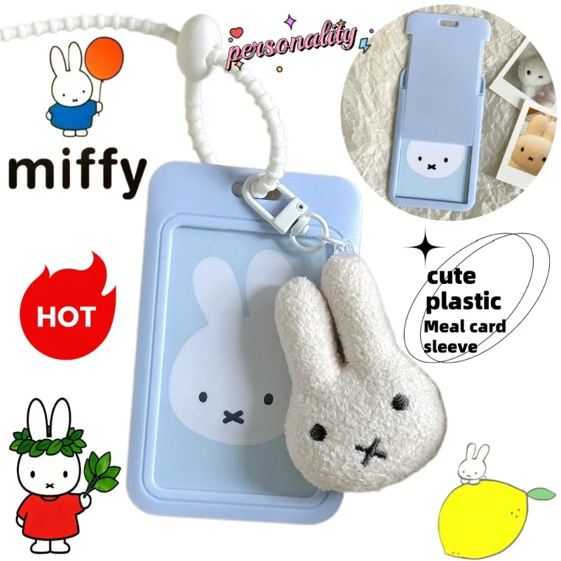 

Miffy Slide Card Holder Cute and Fashionable Cartoon Creative Student Campus Meal Card Protector Gift for Friends' Birthdays