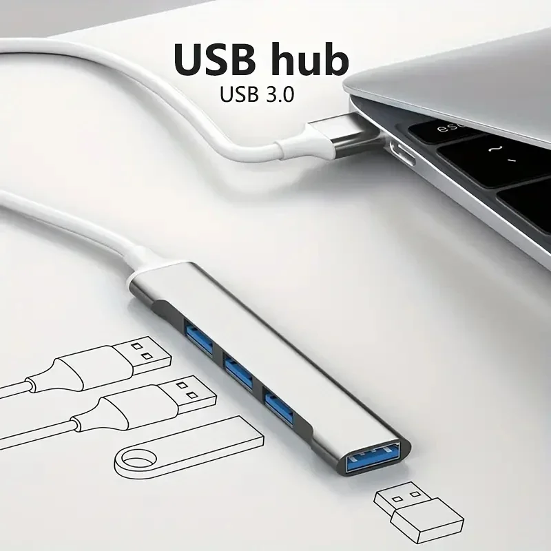 USB HUB Extender 4 Port Splitter Adapter OTG Docking Station For Phone Macbook Pro 13 15 Air PC Laptop Computer Hub
