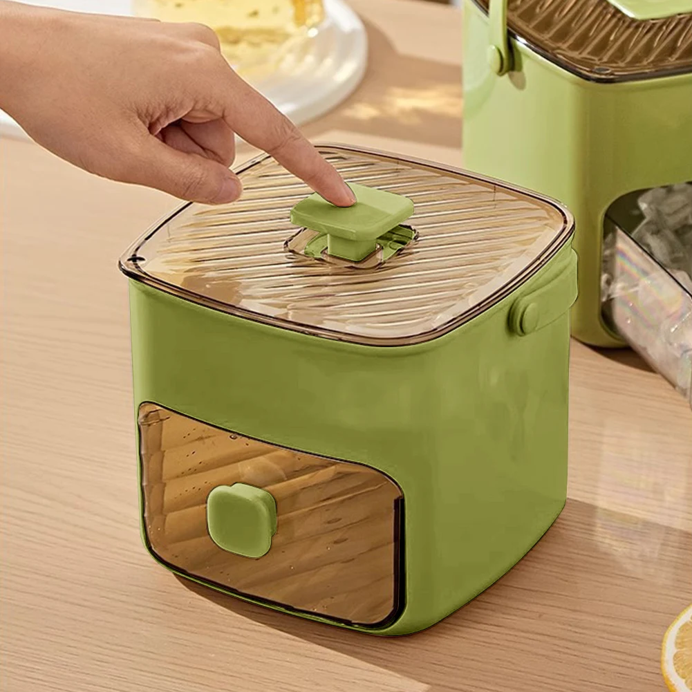 Portable Ice Maker with Handle & Storage Drawer Countertop Ice Cube Maker Compact Ice Maker Machine for Home Kitchen Camping RV