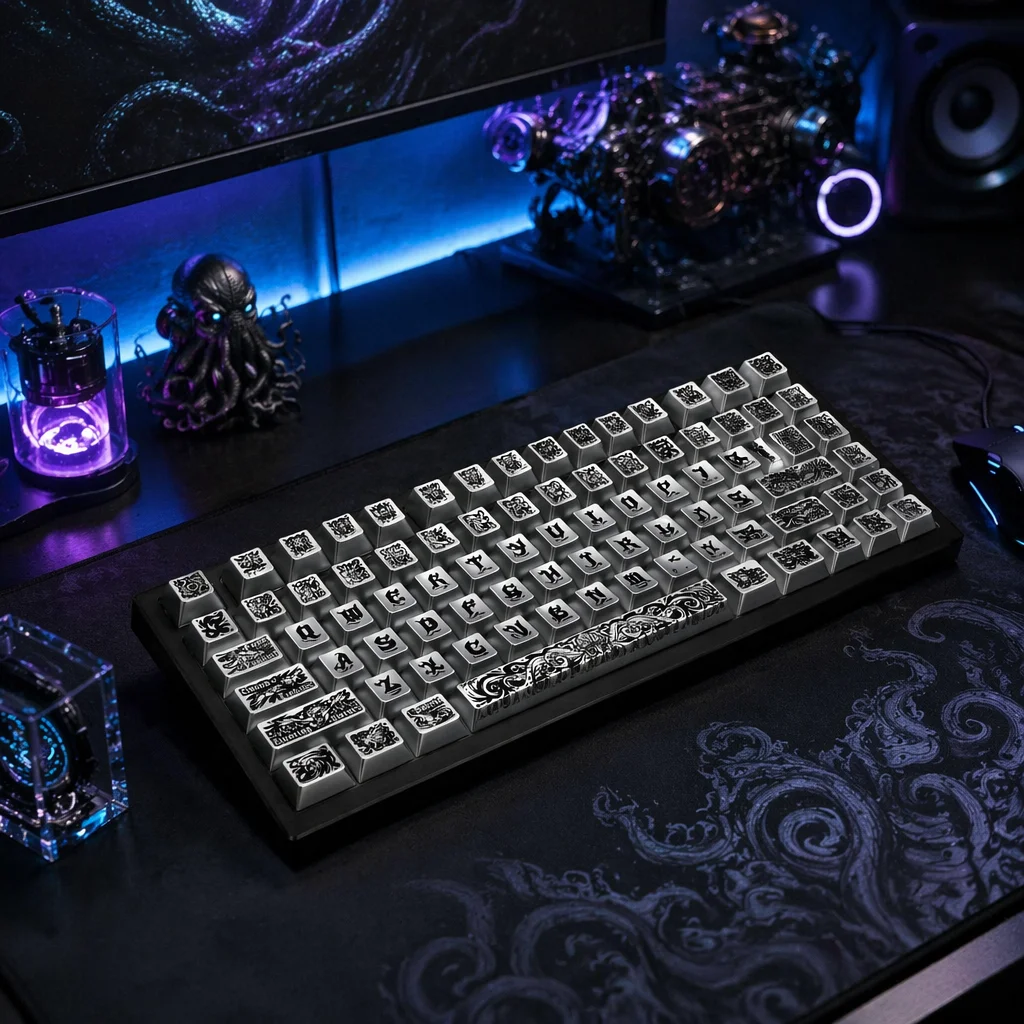 130 Keys Ancient God Theme Keycaps OEM Profile PBT Dark Myth Custom Mechanical Keyboard Keycap Set