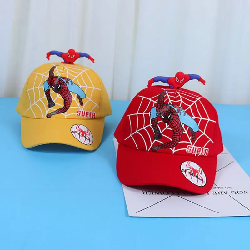 Anime Marvel cartoon three-dimensional doll Spider-Man children's sunshade baseball cap Male summer and autumn breathable cap