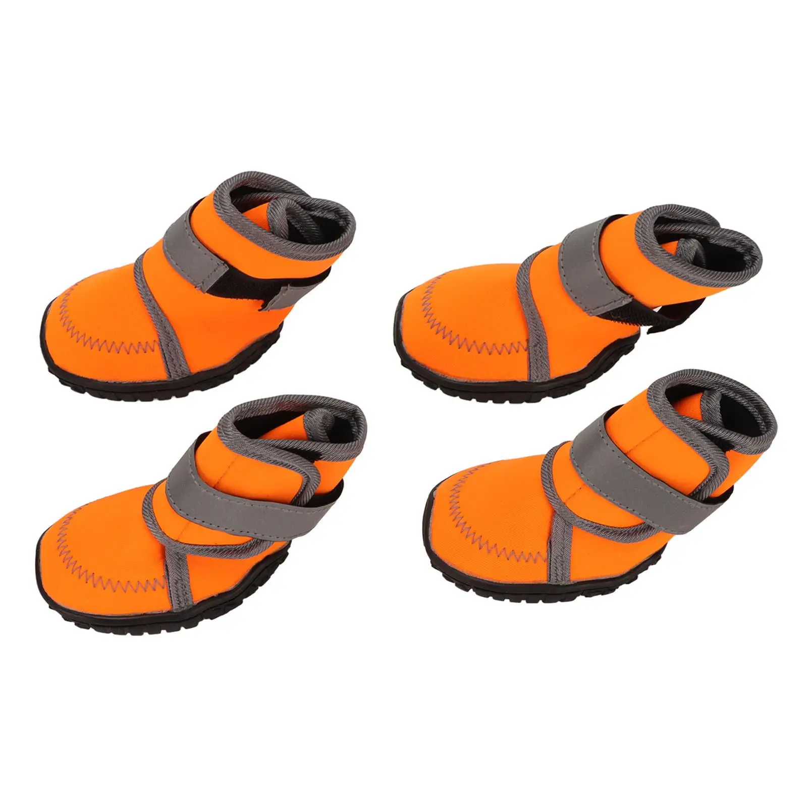 4Pcs Waterproof Dog Boots with Reflective Straps - Soft Rubber Paw Protectors for outdoor Adventure