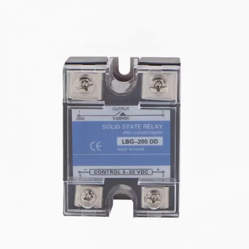 CG SSR-200DD 200A 220V 380V 600V Big Voltage Single Phase JGX DC Control DC Heat Sink 3-32VDC To 5-220VDC DD Solid State Relay