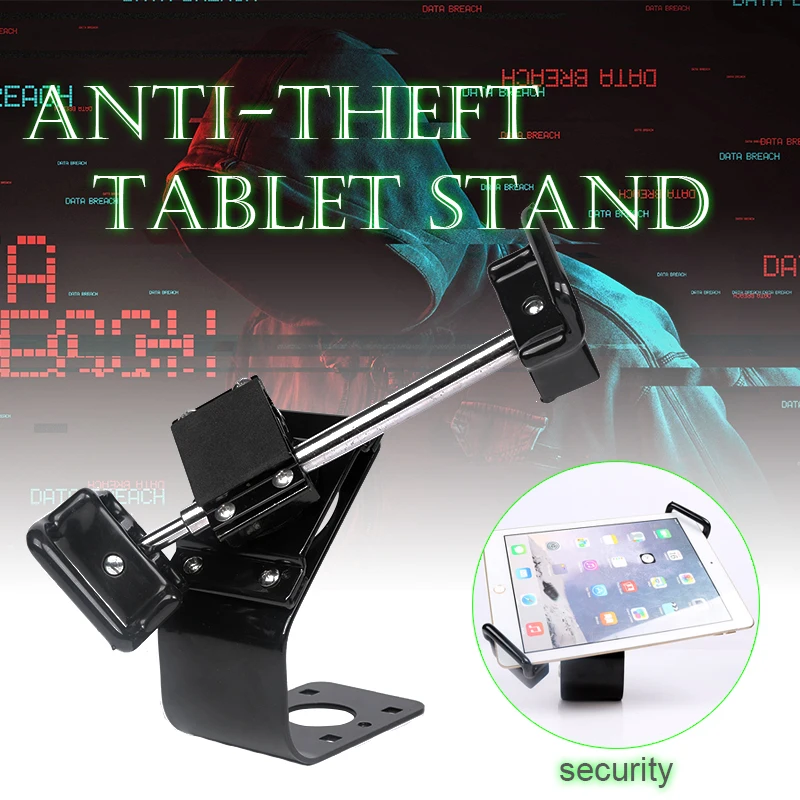 Anti-Theft Locking Tablet Holder, Electronic Store Exhibiting Tablet Security Stand, Rotatable, Metal Tablet Holders with Lock