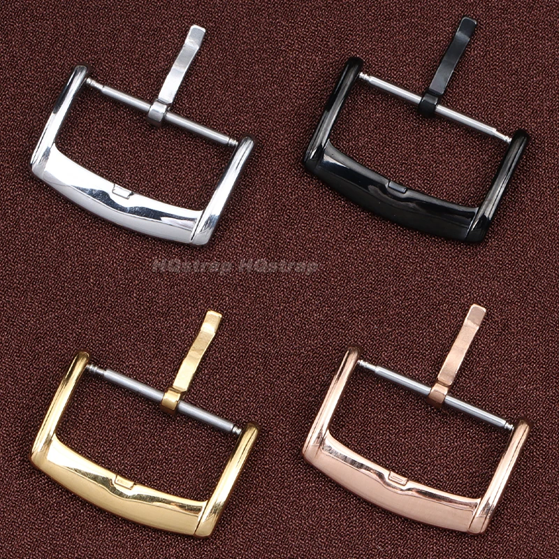 316L Stainless Steel Pin Buckle 18mm 20mm Watch Straps Metal Solid Clasp Polished Universal Replacement Button Accessories