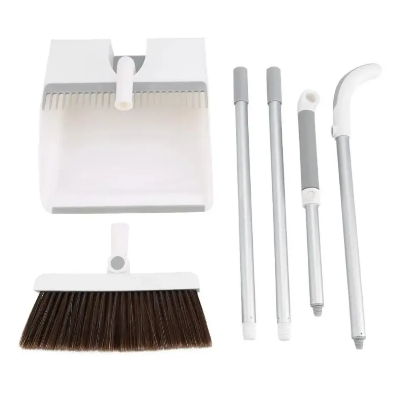 Broom Set 180° Rotary Broom Foldable Standing Dustpan Combination No-Stick Hair Sweeping Artifacts Household Cleaning Tools