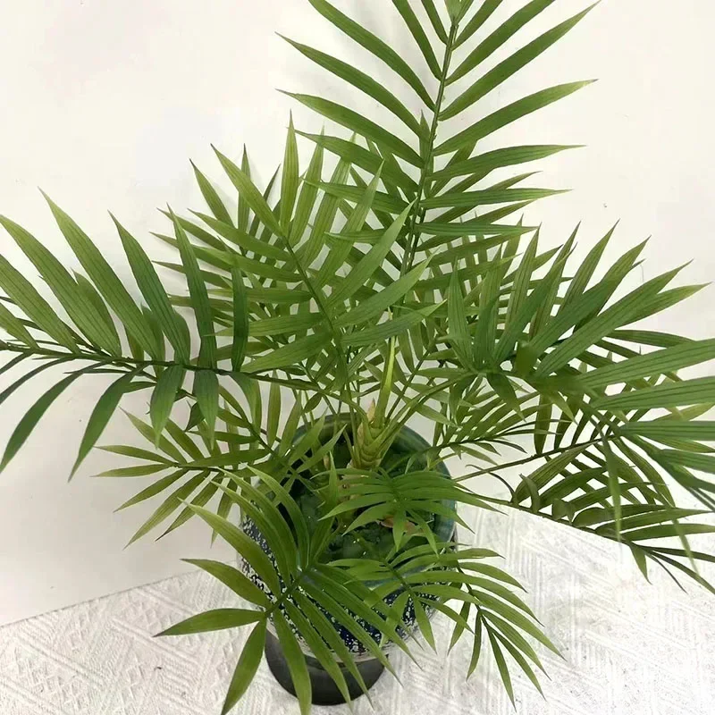 15 Zoll große künstliche Pflanze, tropischer Monstera-Palmenzweig, künstliches Schildkrötenblatt, künstliche Plastikpalme für Haus, Garten, Bürodekoration – Detail 20