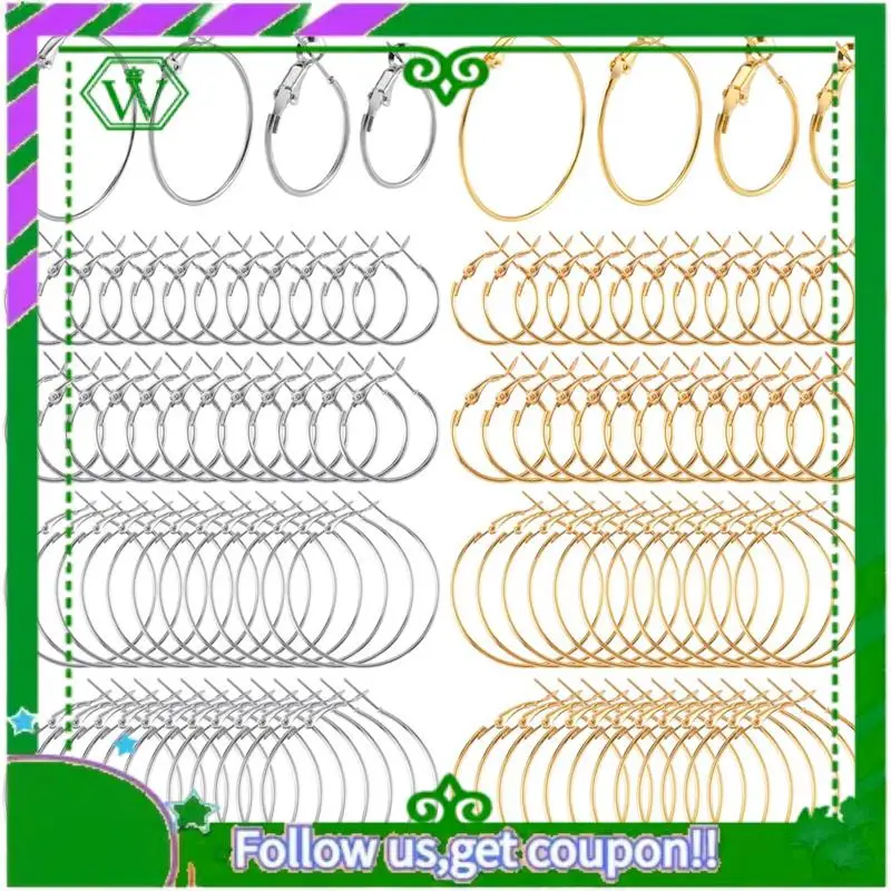 

A18P-96 шт. серьги-кольца, для изготовления ювелирных изделий, золотые, серебряные открытые серьги с бисером, серьги «сделай сам», аксессуары для рукоделия