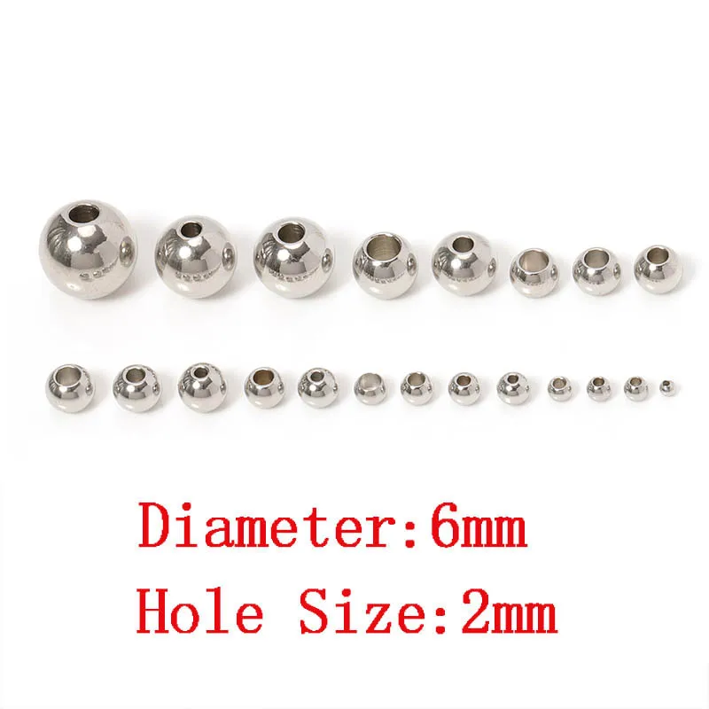 100pcs Stainless Steel Beads for Jewelry Making