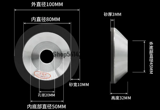 100mm-diametro-externo-20mm-furo-montado-resina-bond-1200-grit-diamante-rebolo