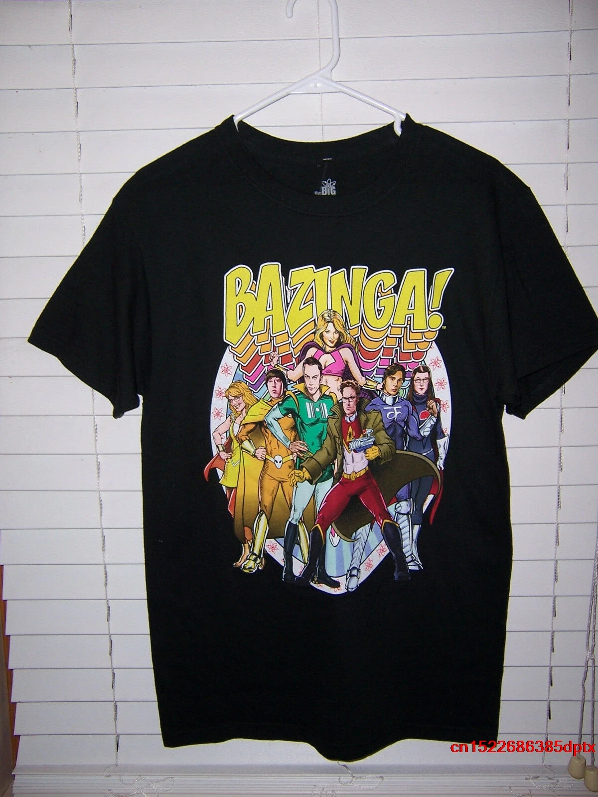 The Big Bang Theory Bazinga Characters Superheroes Men's Shirt Size S T-Shirt man's t-shirt tee