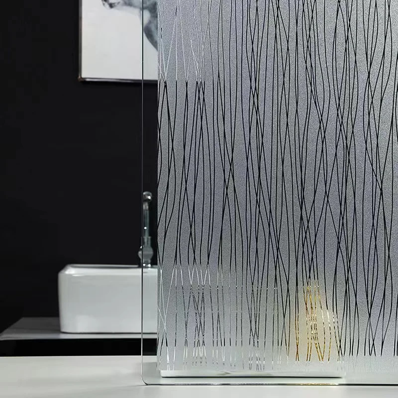 Film de confidentialité pour fenêtre givrée, Non adhésif, revêtement de verre amovible, Film de fenêtre Opaque à eau claire pour la maison, Anti UV