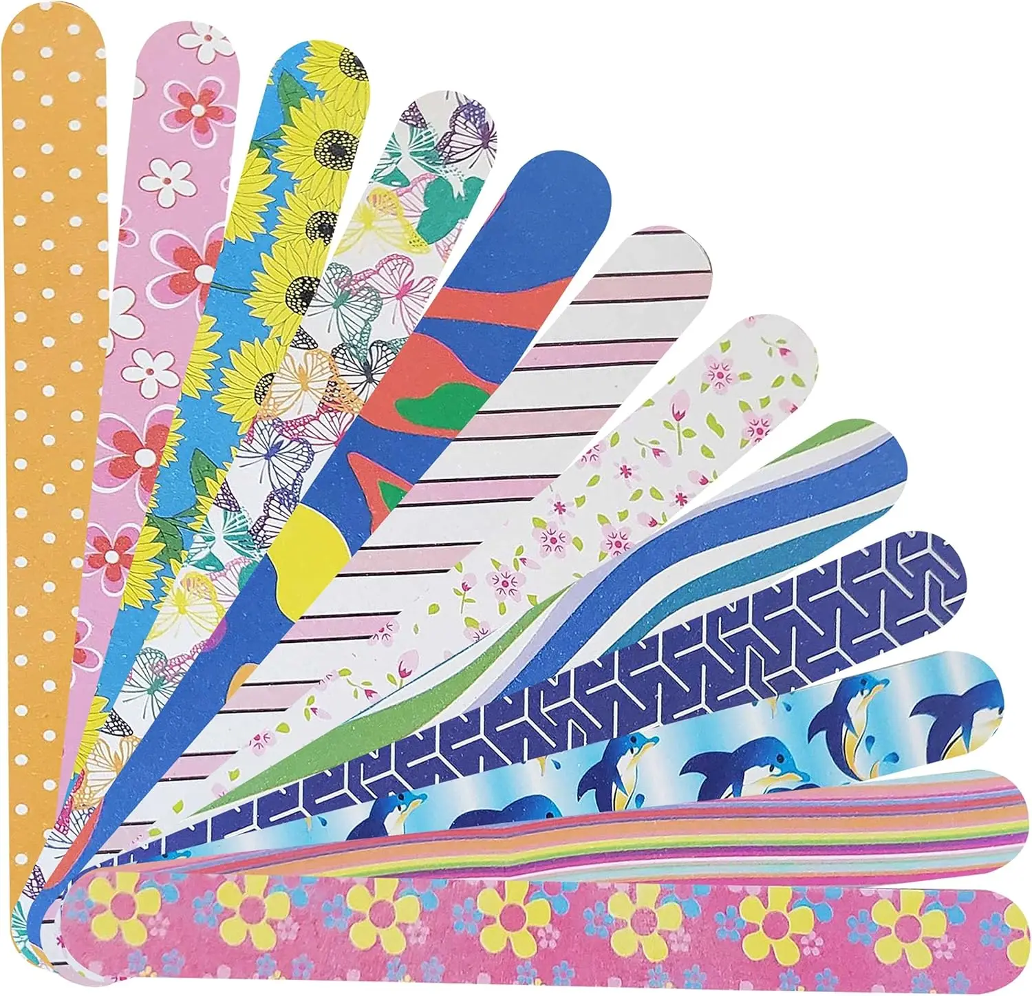 

Colorful Nail File Strips - Double Sided for Shaping and Smoothing - 12 Pack