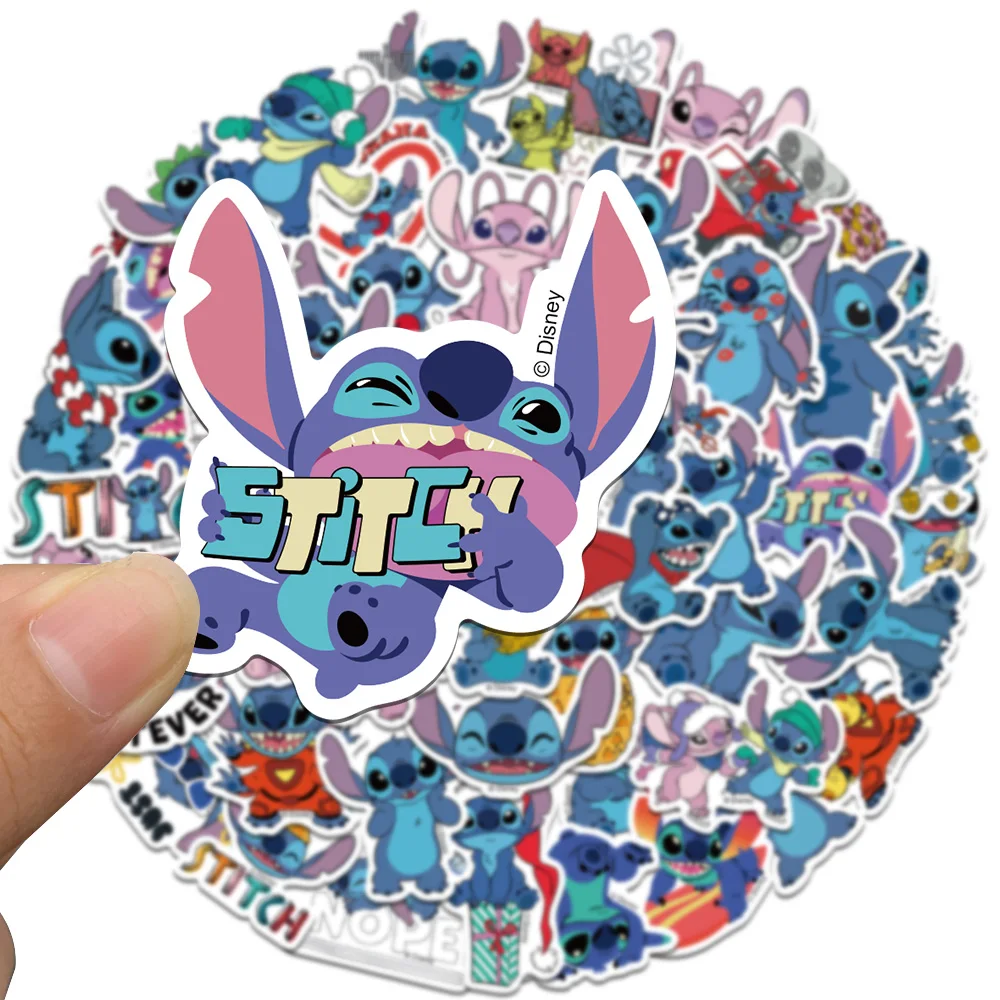 

50PCS Disney Stitch Cartoon Anime PVC Stickers Waterproof Graffiti Phone Laptop Luggage Guitar Notebook Stickers Kids Toys