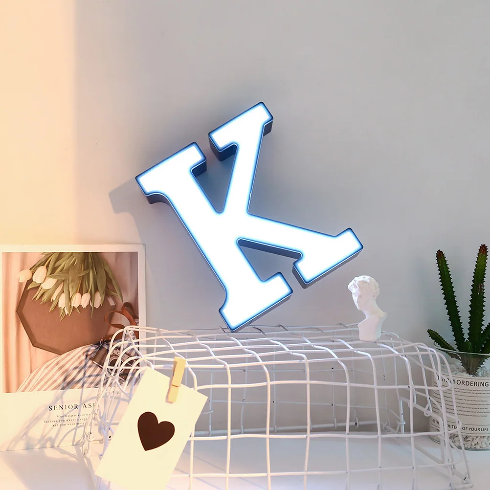 

Letter Night Light White Alphabet K Shaped Light For Bedroom Wedding Party Gift Home Decor Ambient Lamp