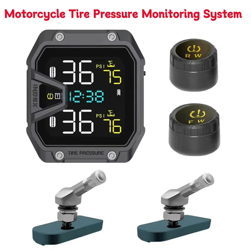 

AW-Motorcycle Tire Pressure Monitoring System Motorcycle Wireless Tire Pressure Monitor With 2 Sensors Internal