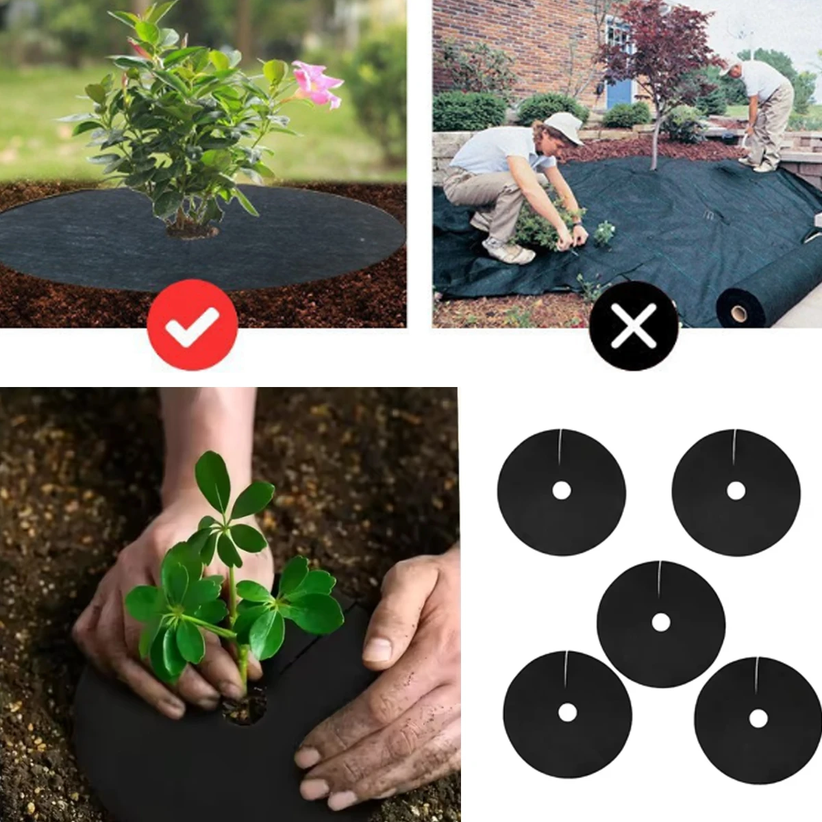 Non-woven Weed-proof Cloth Breathable and Water-permeable Round Sheet Weeding Felt Moisturizing Pad Herbicide Mat