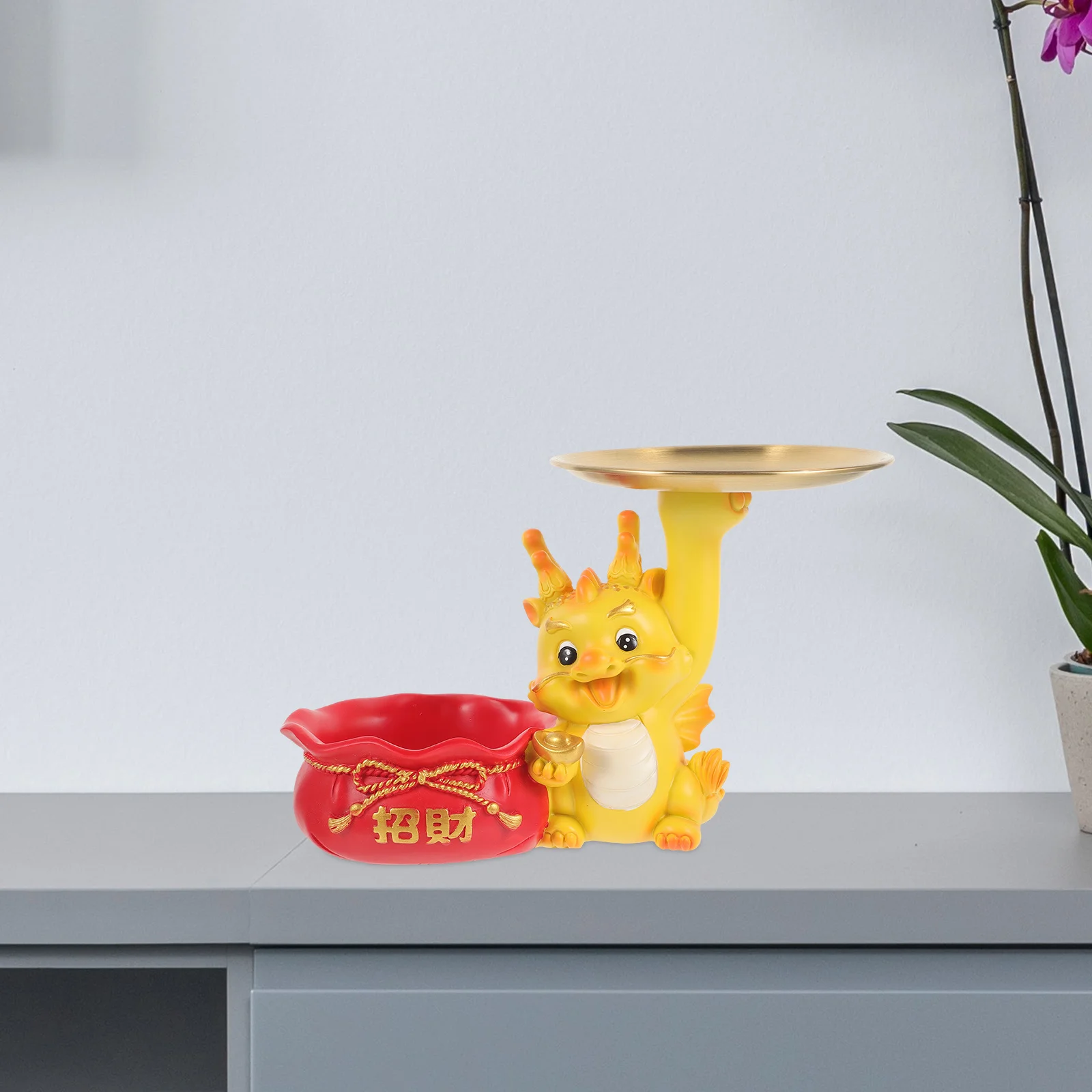 

Dragon Fortune Resin Key Tray Decorative Jewelry Candy Entryway Holder Stable Desktop Organizer Entrance Key Holder