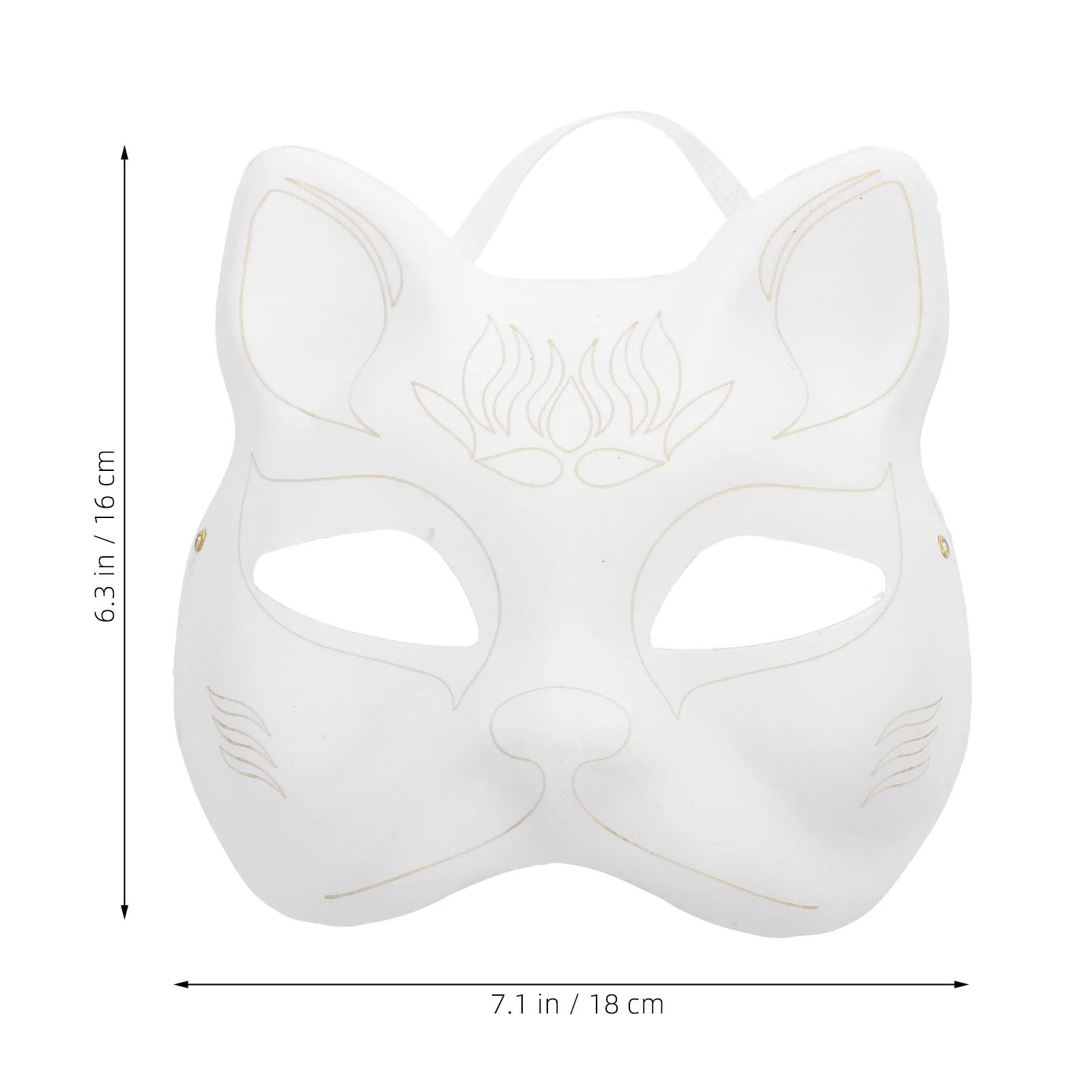 5 uds máscara facial de gato máscaras artesanales para fiesta maquillaje en blanco animales mascarada papel Cosplay Halloween blanco