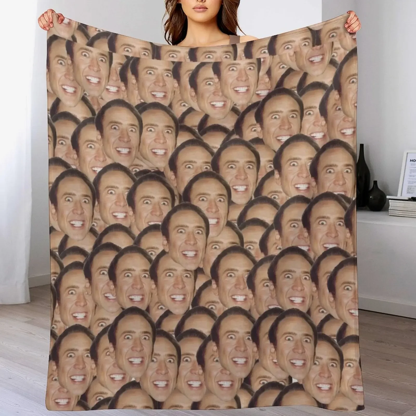 

Nicolas Cage Meme Throw Blanket Giant Sofa Sofa Warm Large Blankets