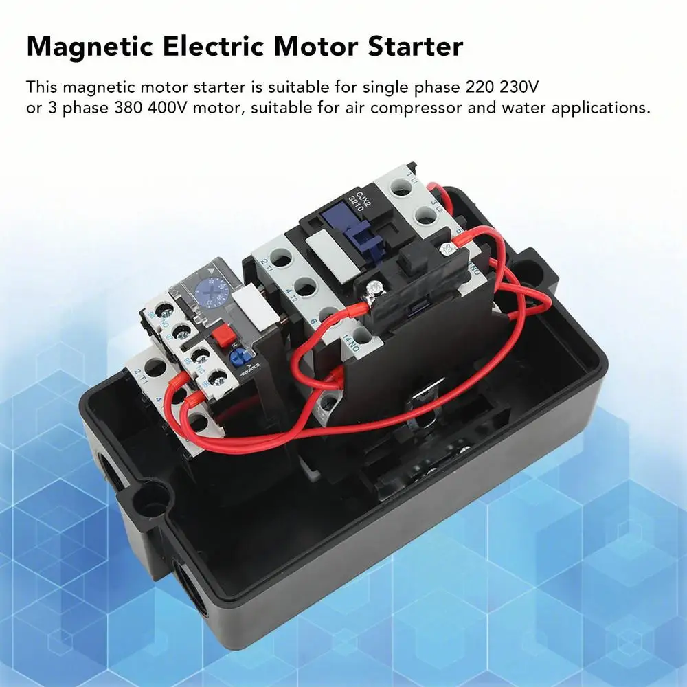 Arrancador de Motor magnético 23Amp 32Amp interruptor eléctrico monofásico/3 IP55 protección contra sobrecarga impermeable fácil operación encendido y apagado