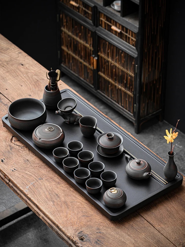 

Handmade High-End Cerc Purple Clay Gongfu Tea Set Vintage Sle Living Room Use Tea Brewing Tools Gift Box from Dehua Coun