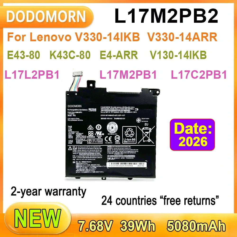 New Laptop Battery For Lenovo V330-14IKB V330-14IKB05 V330-14IKB06 V330-14IKB07 V330-14ARR High Quality 39WH