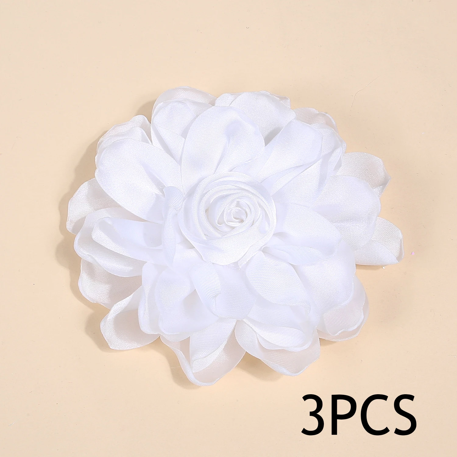 3 قطع من زهور الساتان المخبوزة تستخدم لإكسسوارات الشعر بنفسك ودبابيس الملابس وإكسسوارات الديكور #4