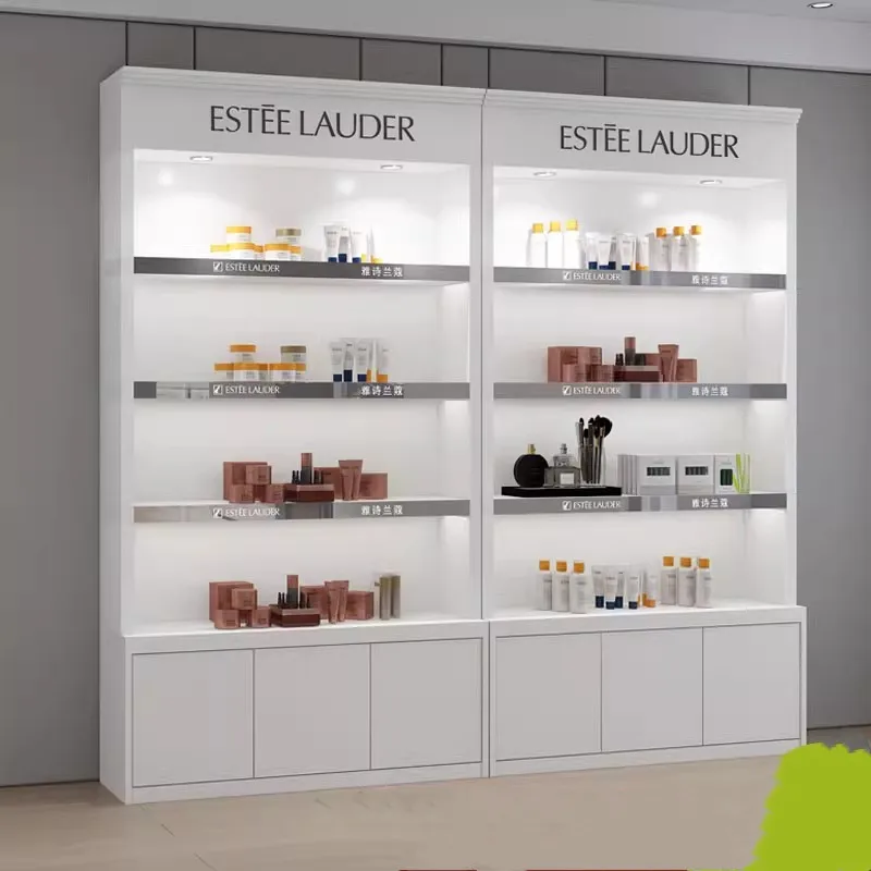 Escaparate de exhibición de cosméticos personalizado, a la moda y común, tienda de belleza en maquillaje facial para ojos y pestañas