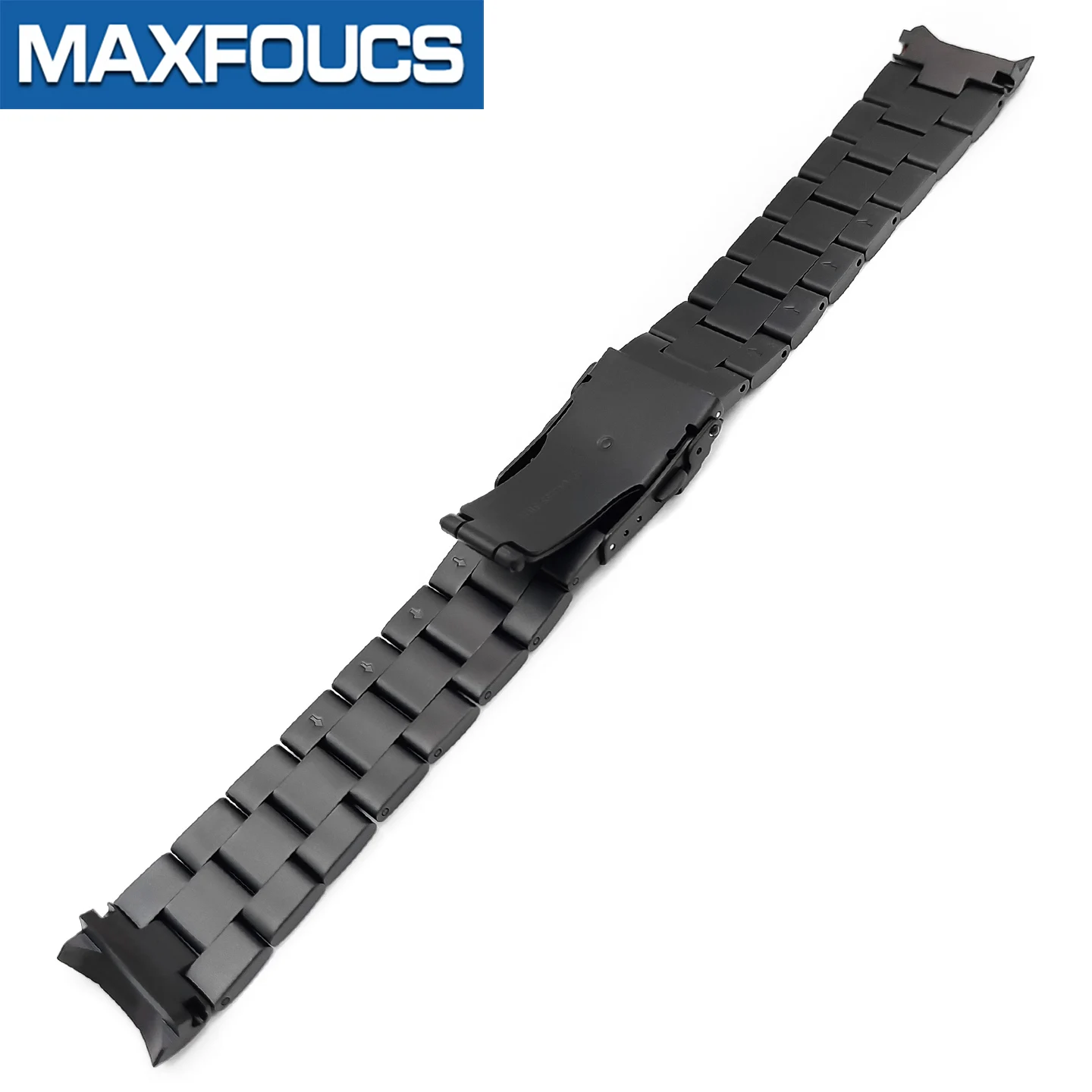 Gebürstetes Uhrenarmband aus Edelstahl, passend für PRX-Uhrengehäuse, konvexe solide Endglieder, Doppelverschluss mit Druckknopf, Zubehör – Detail 9