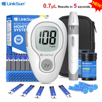 LinkSun G-425-3 Blood Glucose Meter Glucometer Full Set Medical Diabetes Blood Sugar Monitor Complete Kit Glucose Test Strips
