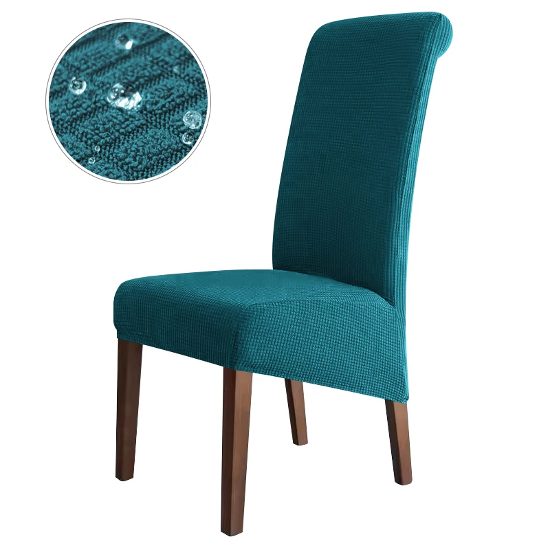 Wasserabweisender Stuhlbezug mit hoher Rückenlehne, Jacquard-Stretch, Stuhlhussen in XL-Größe für Esszimmer, schmutzabweisend, pflegeleicht, Sitzschutz