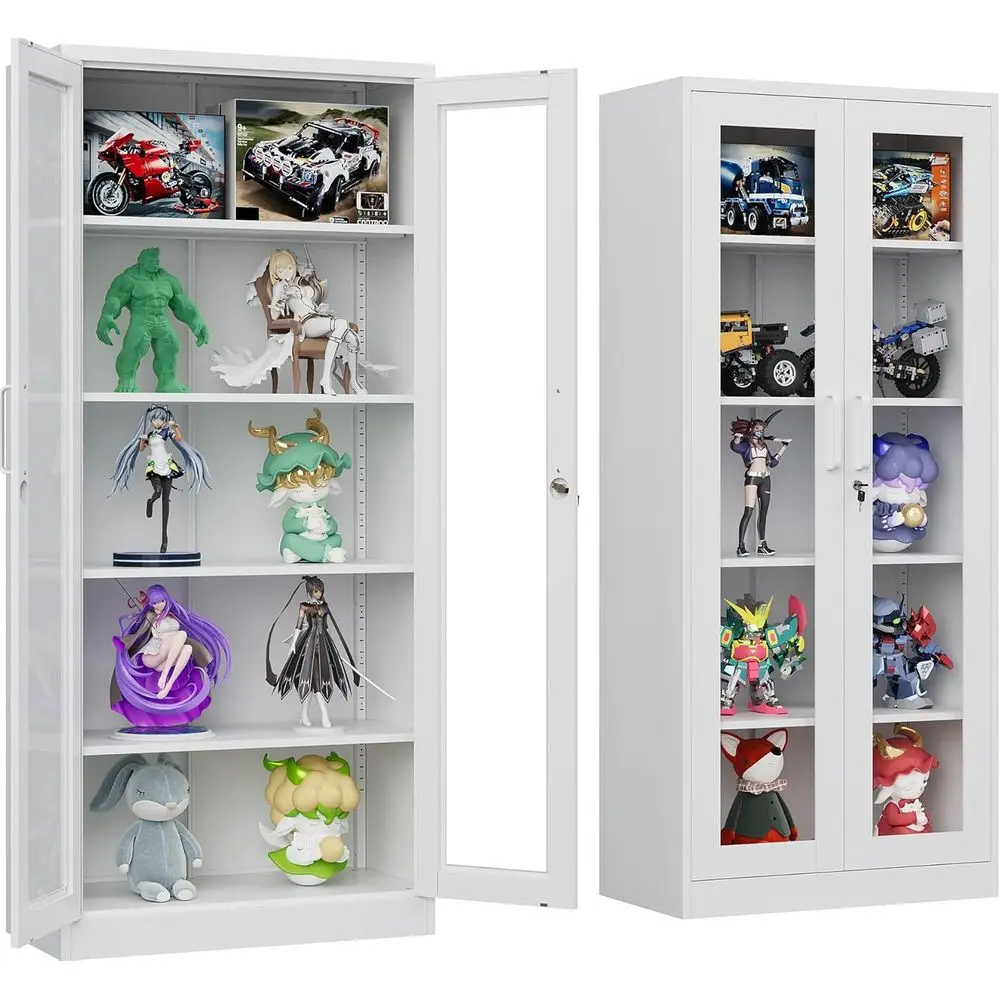 Metal Storage Cabinet with Lock and Glass Do,71