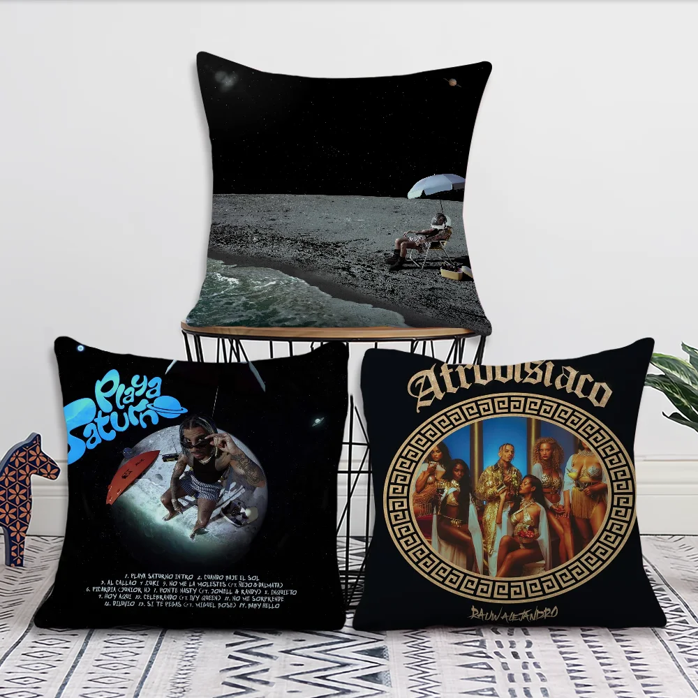 Rauw Alejandro Albums Pillow Case For Sofa Bedroom Living Room Office Bedside Table Backrest Cushion Printing Square