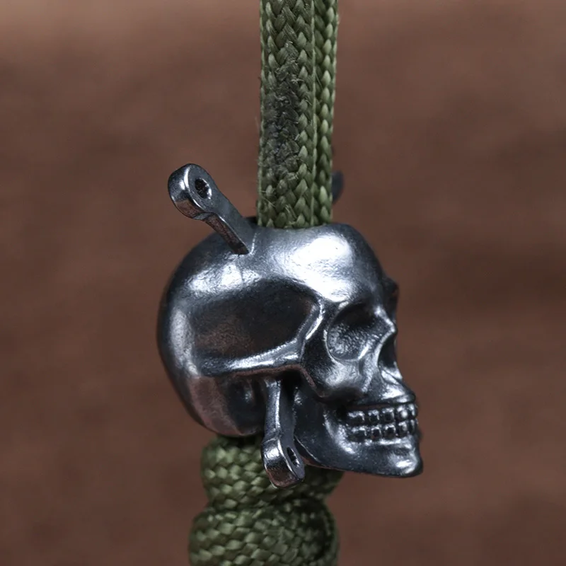 Wrench Skull Head Brass Knife Beads EDC DIY Paracord Woven Bracelets Lanyard Pendants Accessories Outdoor Tool Hangings Charms ﻿