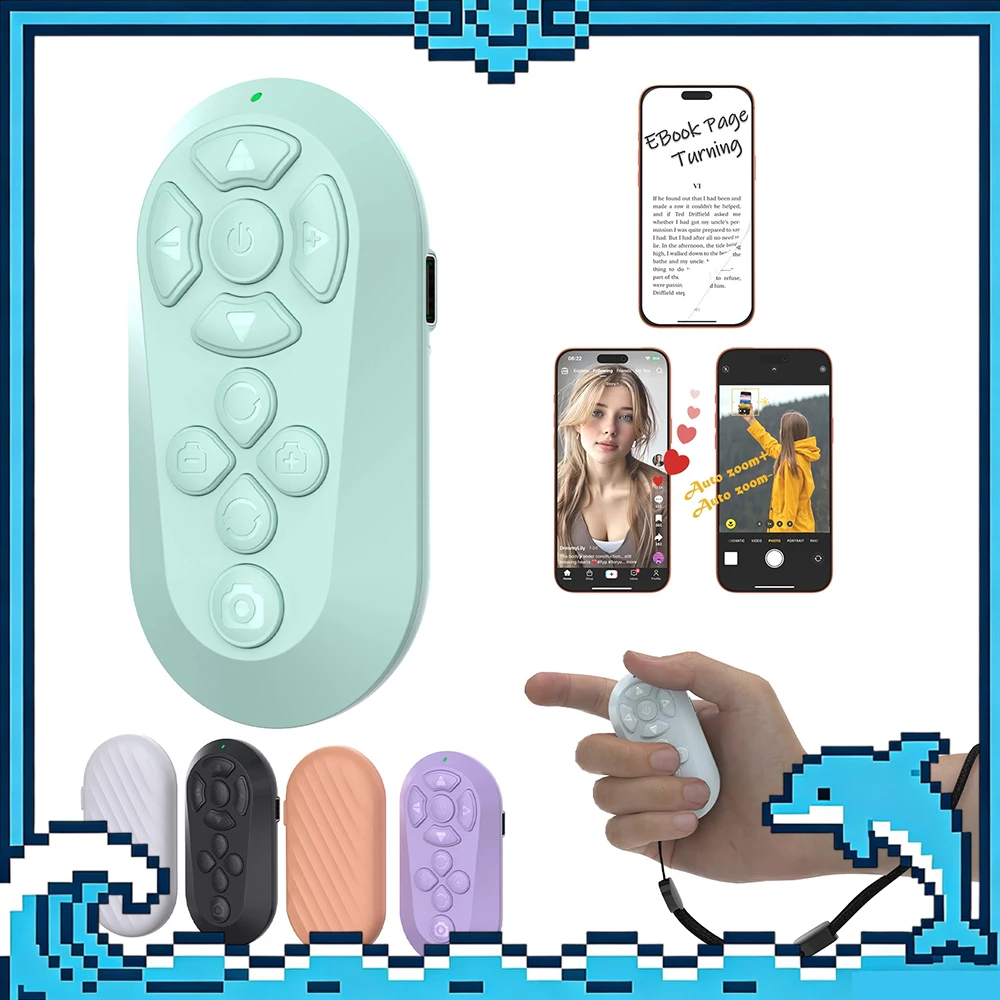 Xring D18 Hand-Held Remote Control Page Turner Key Mute Design Bluetooth Connection Hand-Hold Remote Control Light Weight Gifts