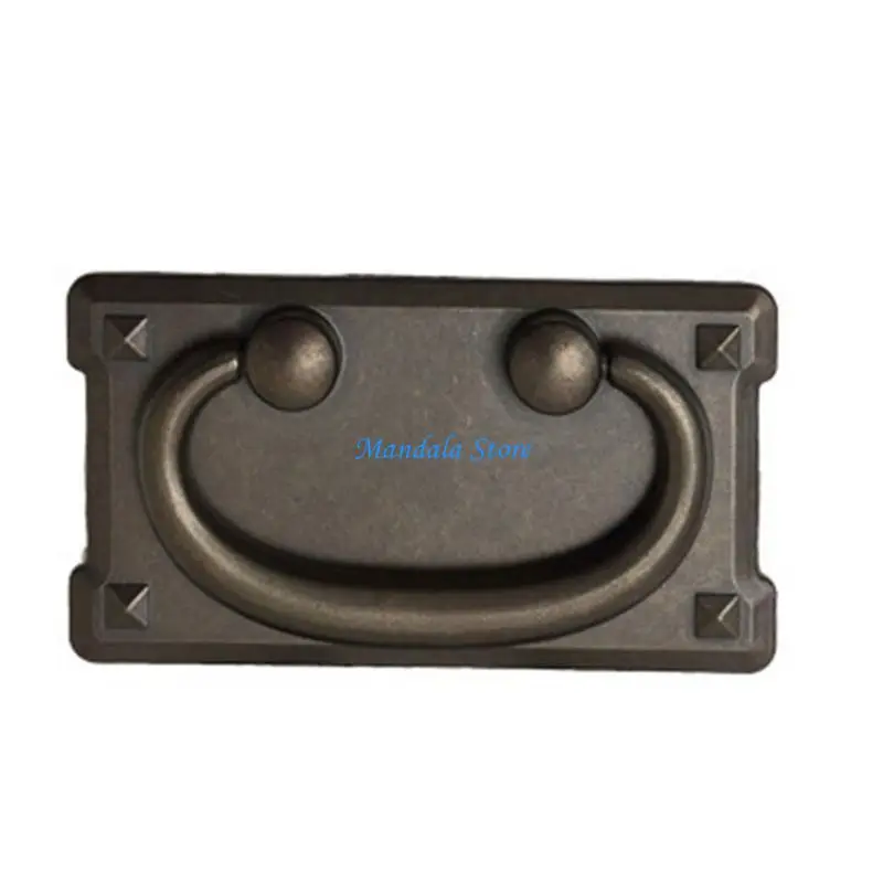 U2JC Antique Drawer Pull Zinc-Alloy Dressers Knob Cupboard Handle Vintage Furniture Decor Handle Square Bedside Cabinet Pull