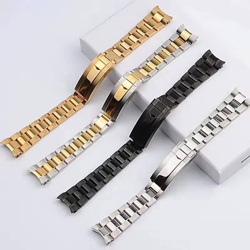 

904L Watchbands For Rolex SUBMARINER DAYTONA Men Folding Clasp Watch Strap 20mm 21mm Solid Stainless Steel Watch Bracelet