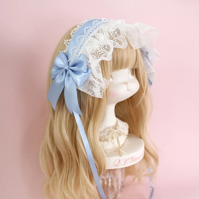 lolita headband hair accessories hair accessories sweet lace headband KC dark ribbon bow