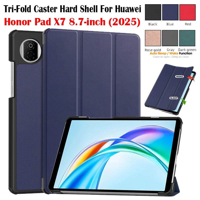 

PU Leather Folio Stand Tablet Cover for HONOR Pad X7 8.7 2025 JMS-W09 JMS-L09 8.7 inch Protective Case