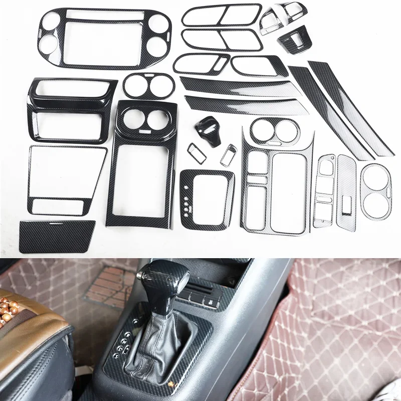 Carbon Fiber Car Accessories for   tiguan 2010 2012 Gear Panel Window 2016 2015 2014 2013 Switch Kit Dashboard