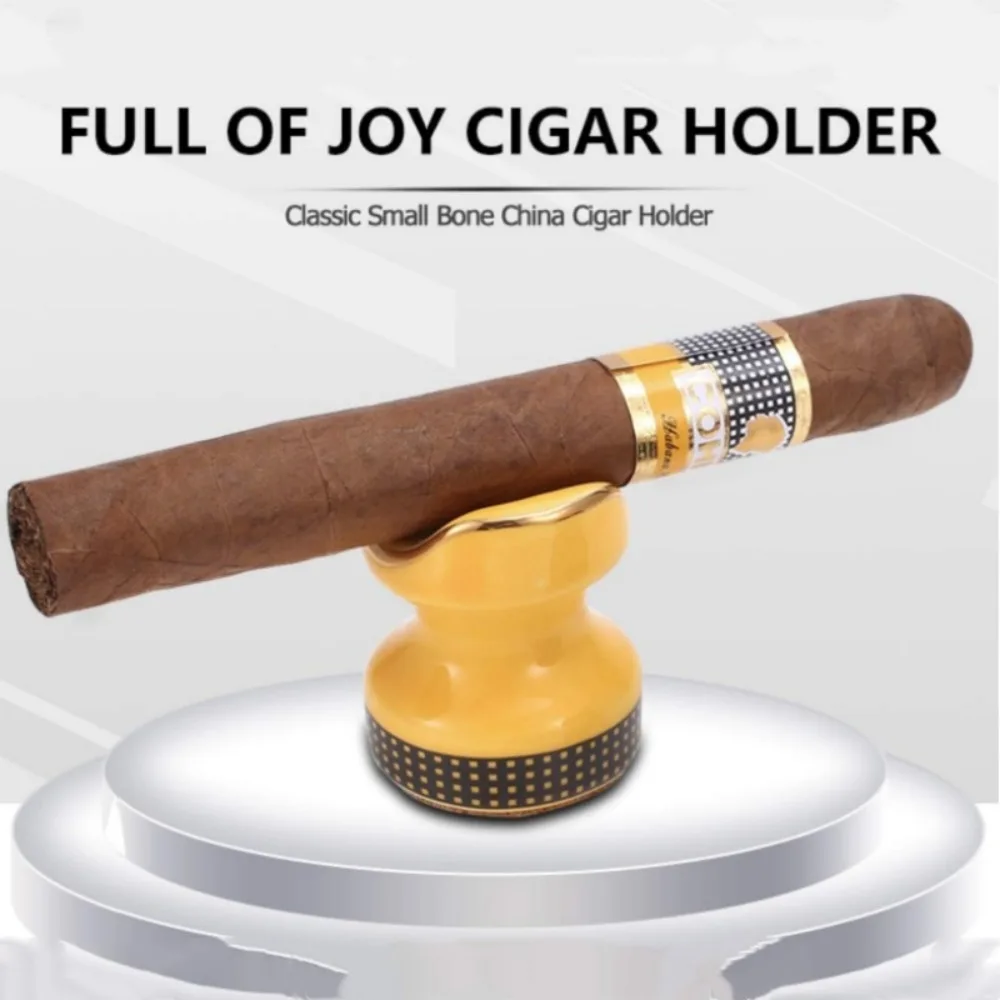 

2 Pieces Ceramic Cigar Stand Holder Cigar Display Stand Rack Holder Mini Travel Cigarette Cigar Rack Ashtray Smoking Accessories