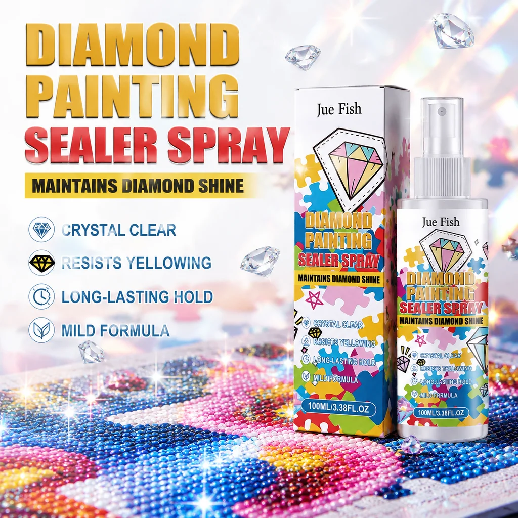 100ml Diamond Art Sealer Quick-drying Diamond Painting Protector Clear Sealer Spray Craft Sealant for Finished Artwork DIY Craft