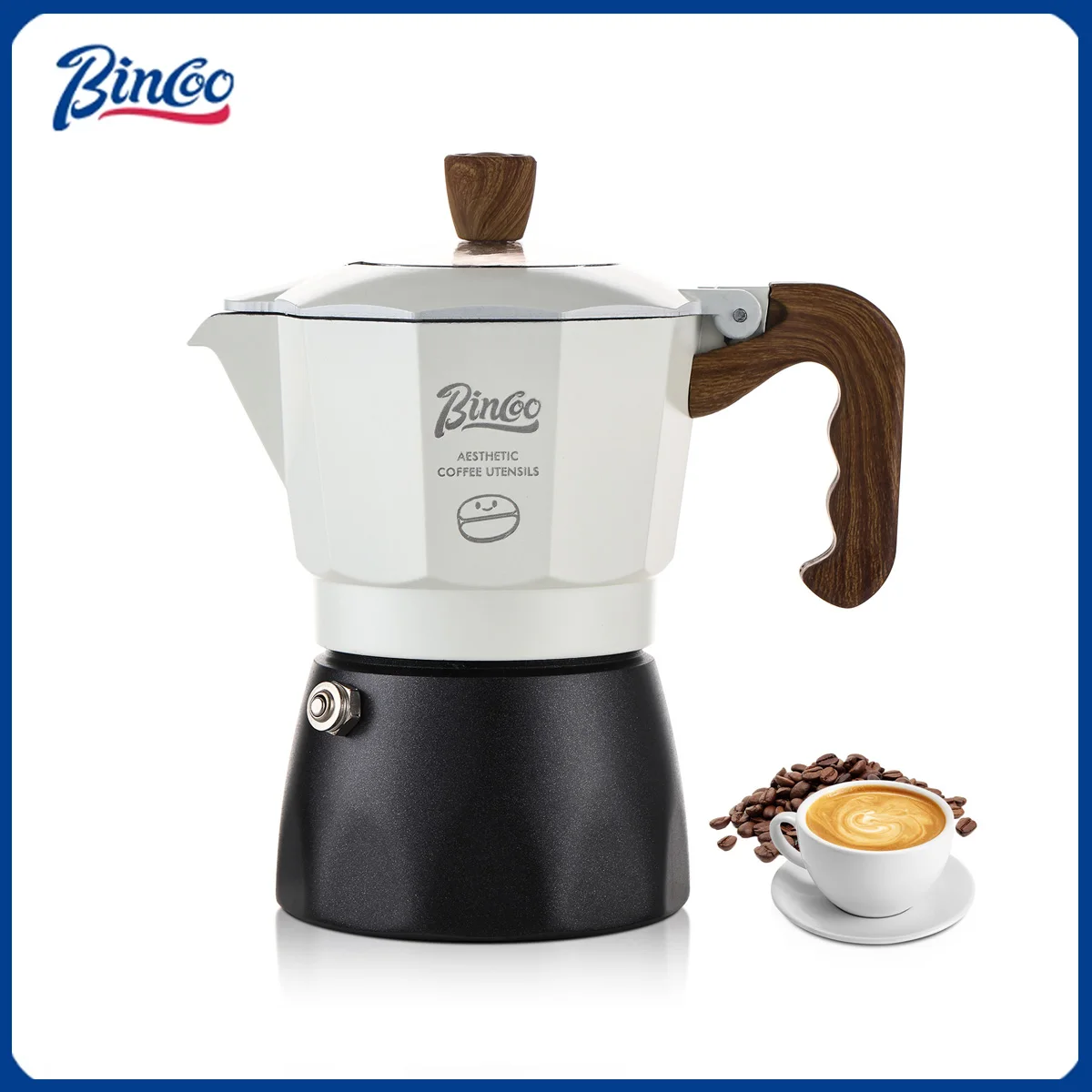 

Bincoo Dual Valve Moka Pot Espresso Mocha Pot Cuban Coffee Machine Hand Brewed Coffee Pot Italian Home Outdoor Barista Tools