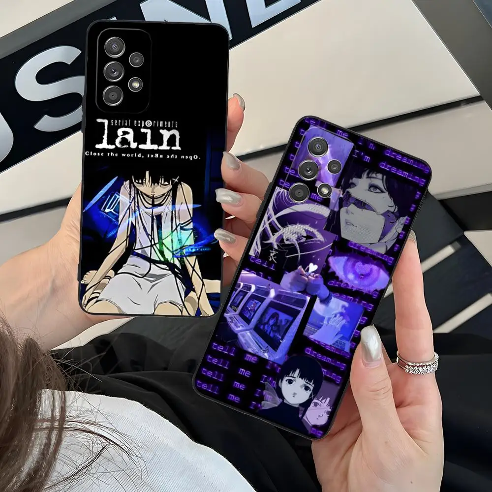 Anime Serial Lain Phone Case for Samsung Galaxy M55 54 42 35 34 33 32 23 22 15 14 13 12 F55 5G Soft TPU Shockproof Cover
