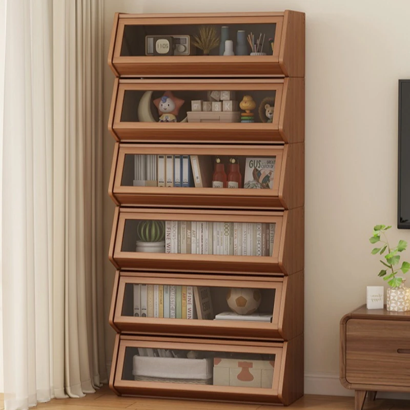 Household Goods Bookshelf Shelf Floor-to-ceiling Bookcase Household Children's  Display Cabinet With Door Dust-proof Wall Locker